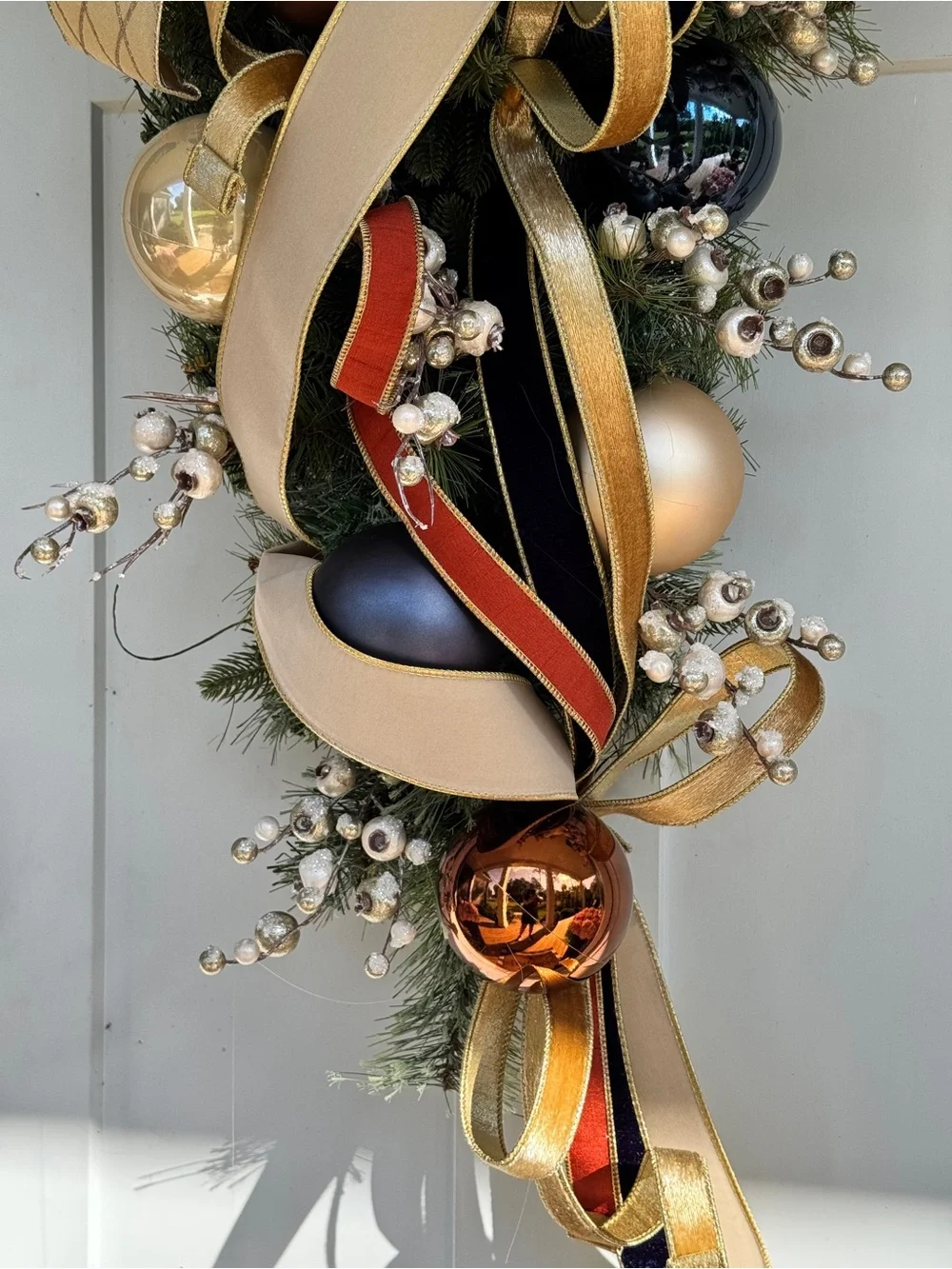 Large Elegant Cashmere Pine Teardrop Wreath